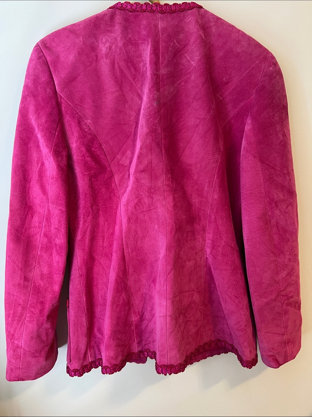 Danier Fuchsia Suede Jacket with Gold Buttons - Picture 6 of 6
